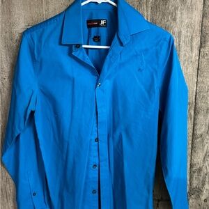 JF J.Ferrar Vibrant Blue Slim Fit Shirt